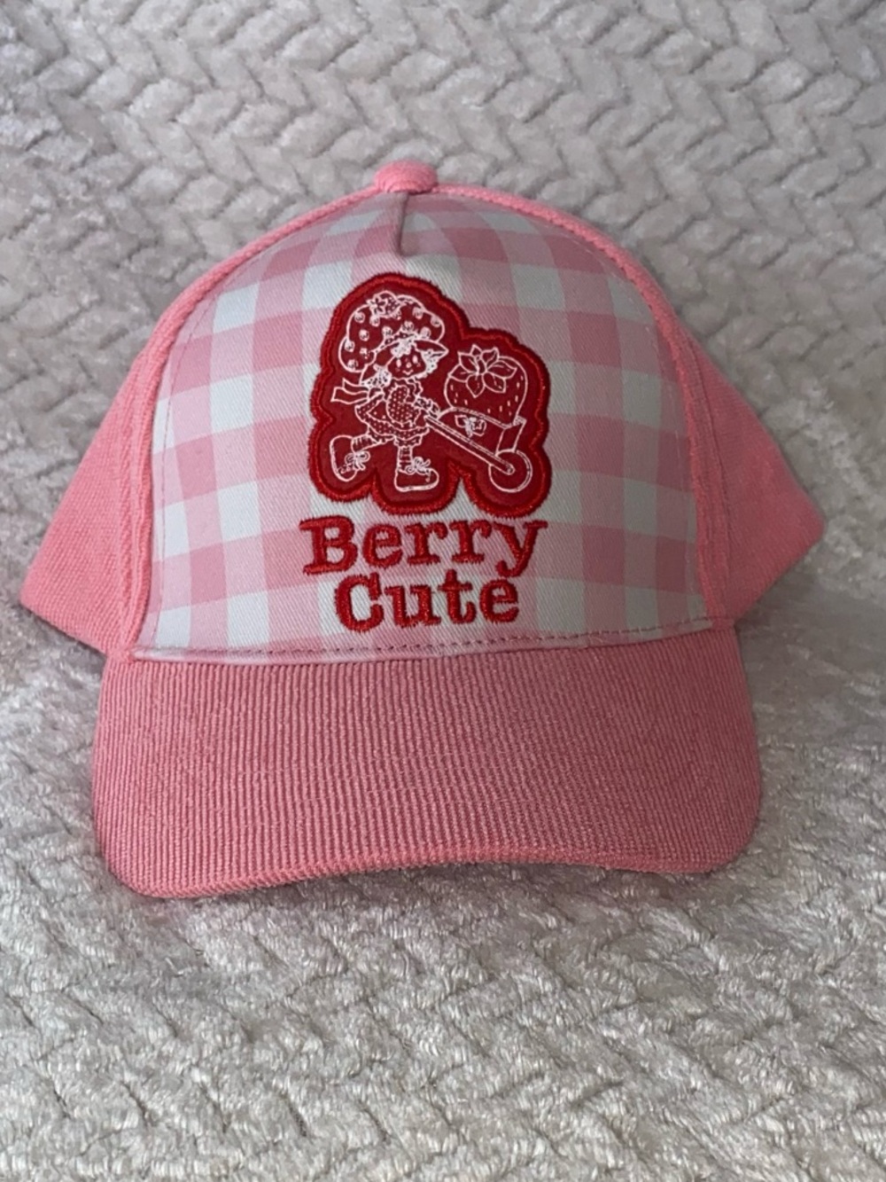 Strawberry Shortcake Pink Gingham Corduroy Hat